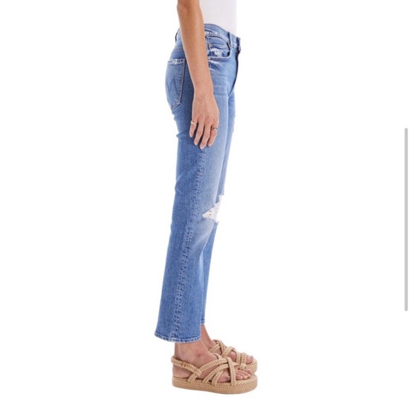 SOLD MOTHER Blue Bloom and Doom high waisted distressed ankle jeans EUC 29 - Picture 3 of 8